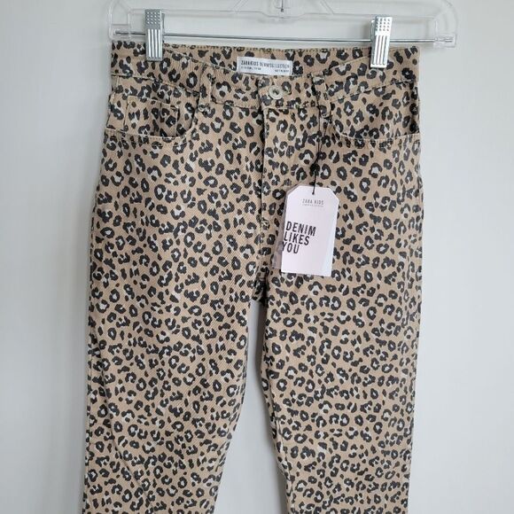 Zara Girls Leopard Pattern Jeans. Size 13/14 years - Picture 3 of 11